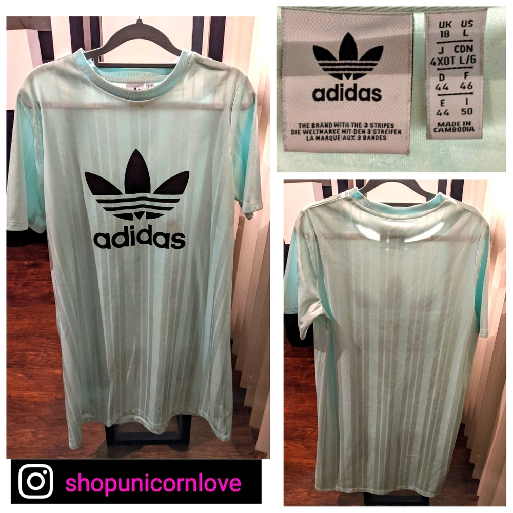 Adidas mint green tshirt dress